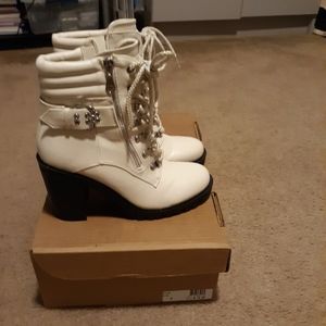 Cream Ankle Boots
